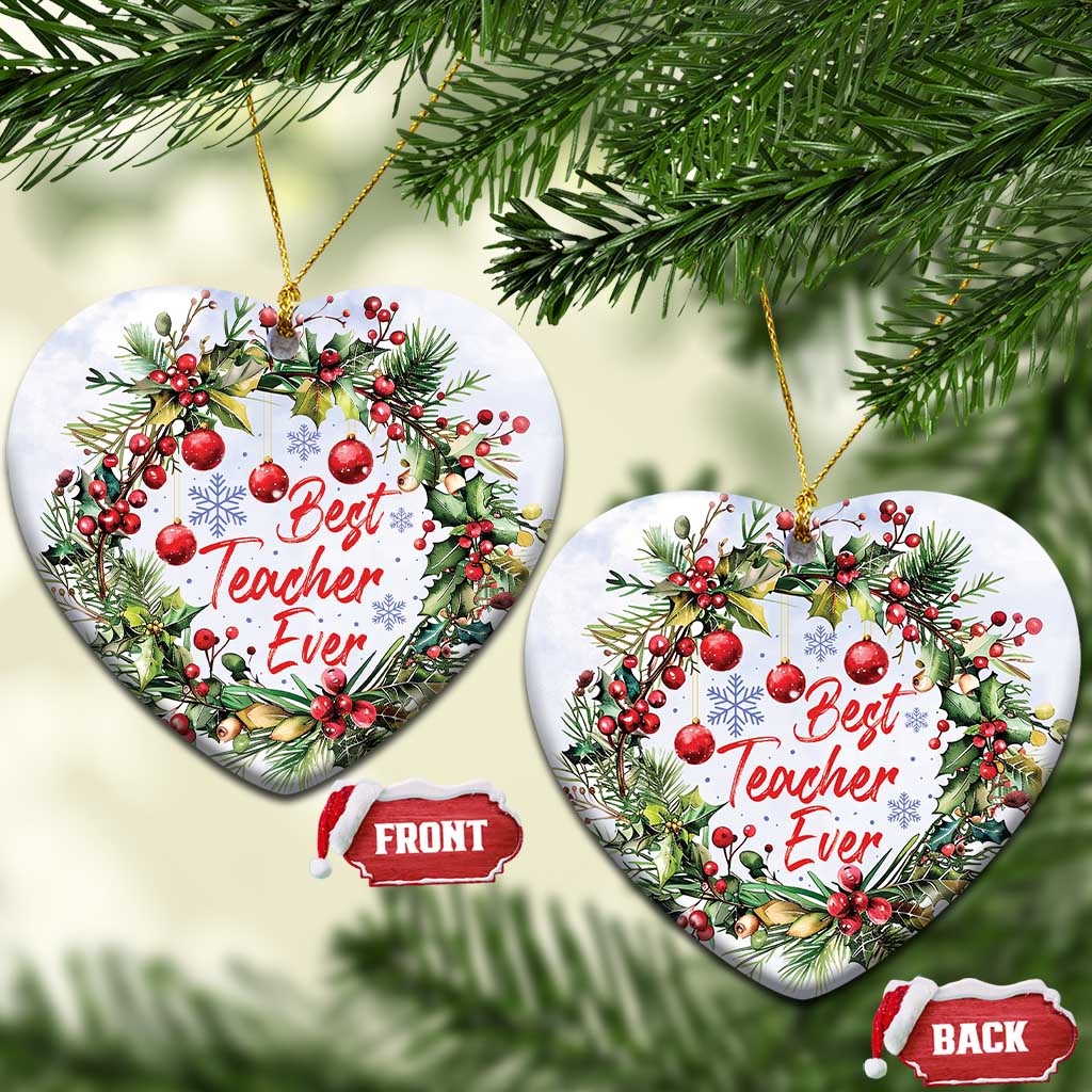 Xmas Best Teacher Ever Christmas Ornament TS09