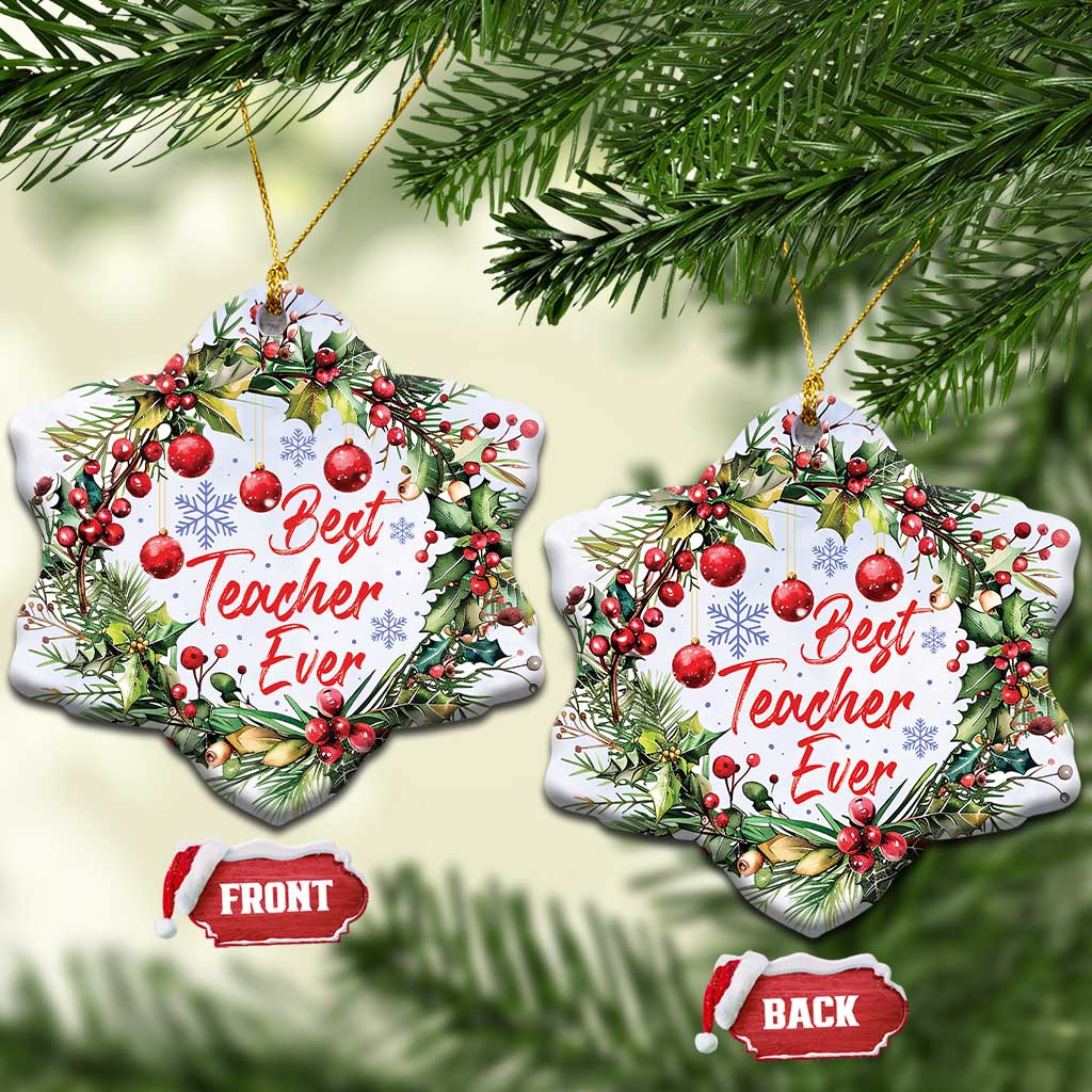Xmas Best Teacher Ever Christmas Ornament TS09