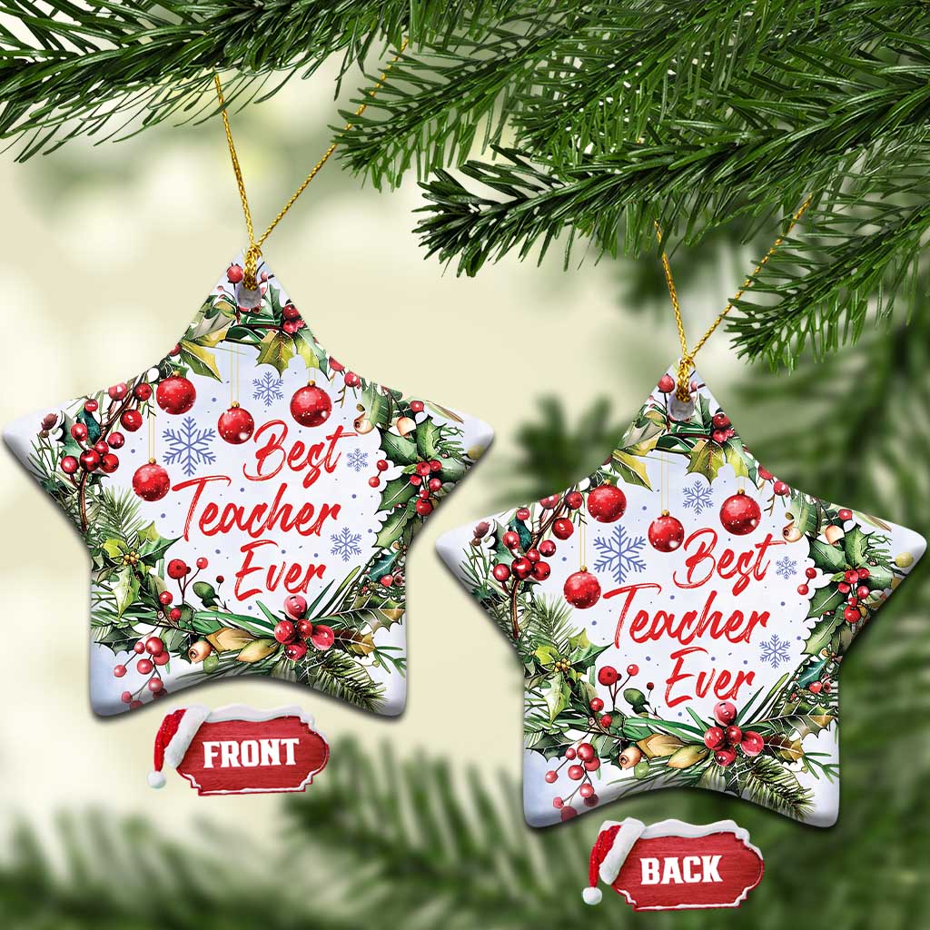 Xmas Best Teacher Ever Christmas Ornament TS09