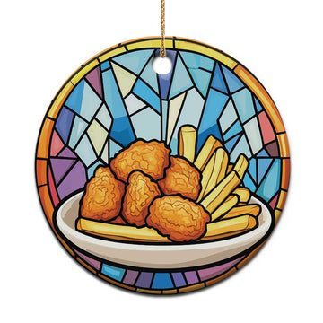 Funny Xmas Chicken Nugget Food Lover Christmas Ornament TS09