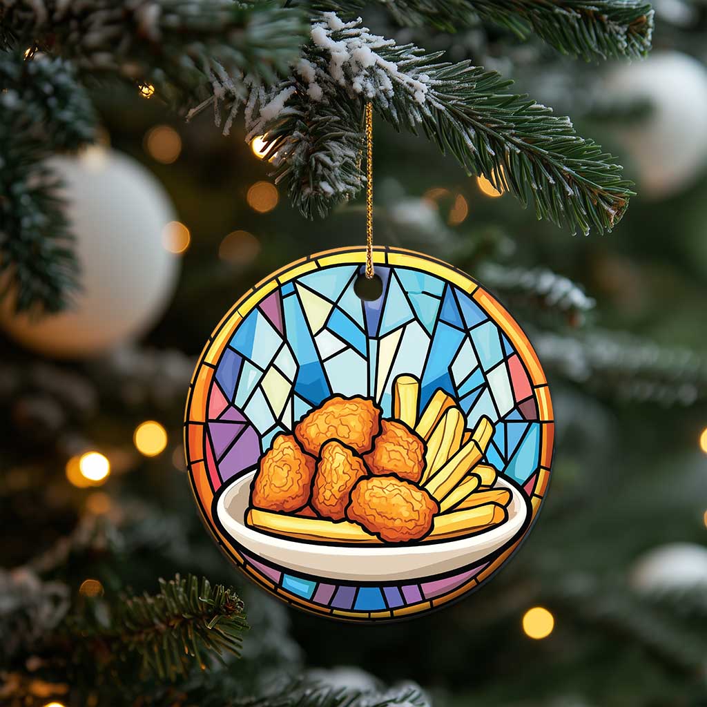 Funny Xmas Chicken Nugget Food Lover Christmas Ornament TS09