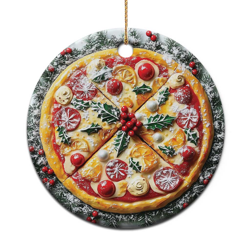 Funny Xmas Pizza Food Lover Christmas Ornament TS09