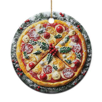 Funny Xmas Pizza Food Lover Christmas Ornament TS09