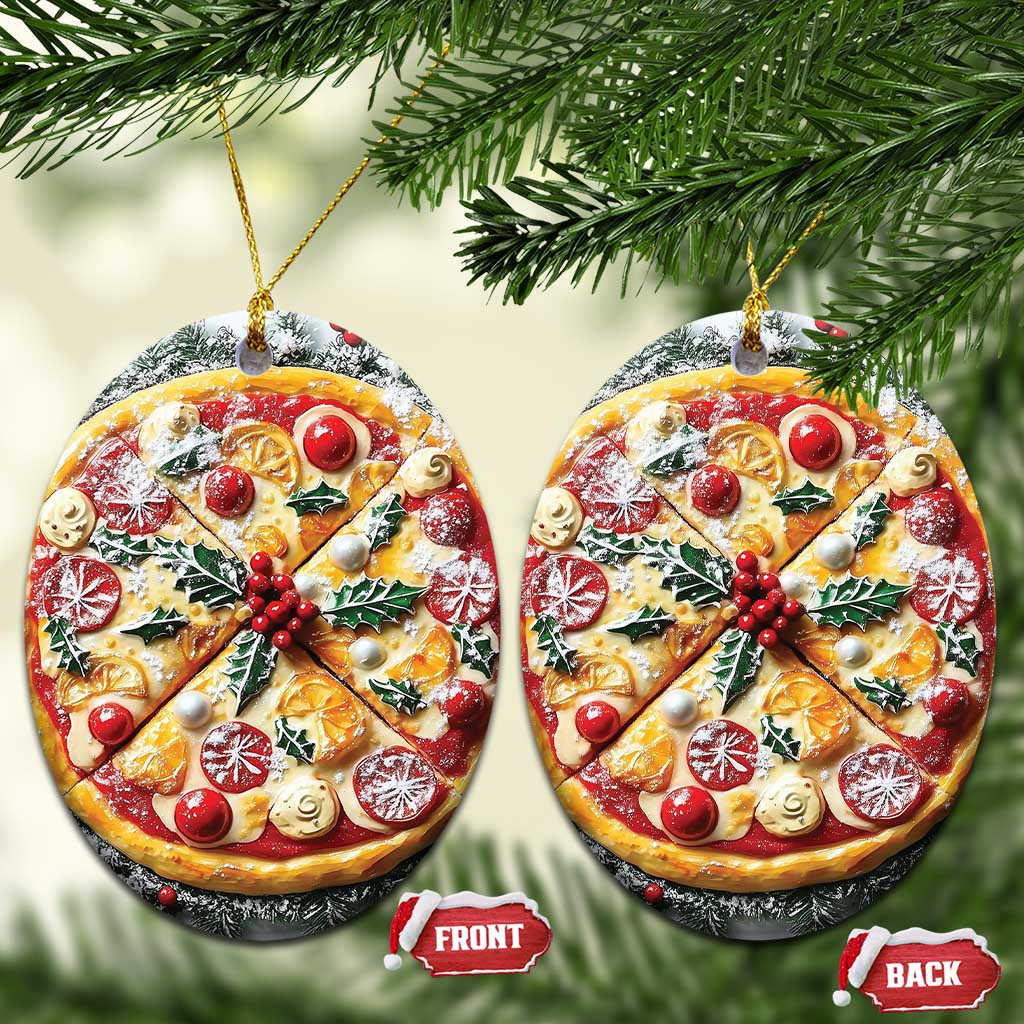 Funny Xmas Pizza Food Lover Christmas Ornament TS09