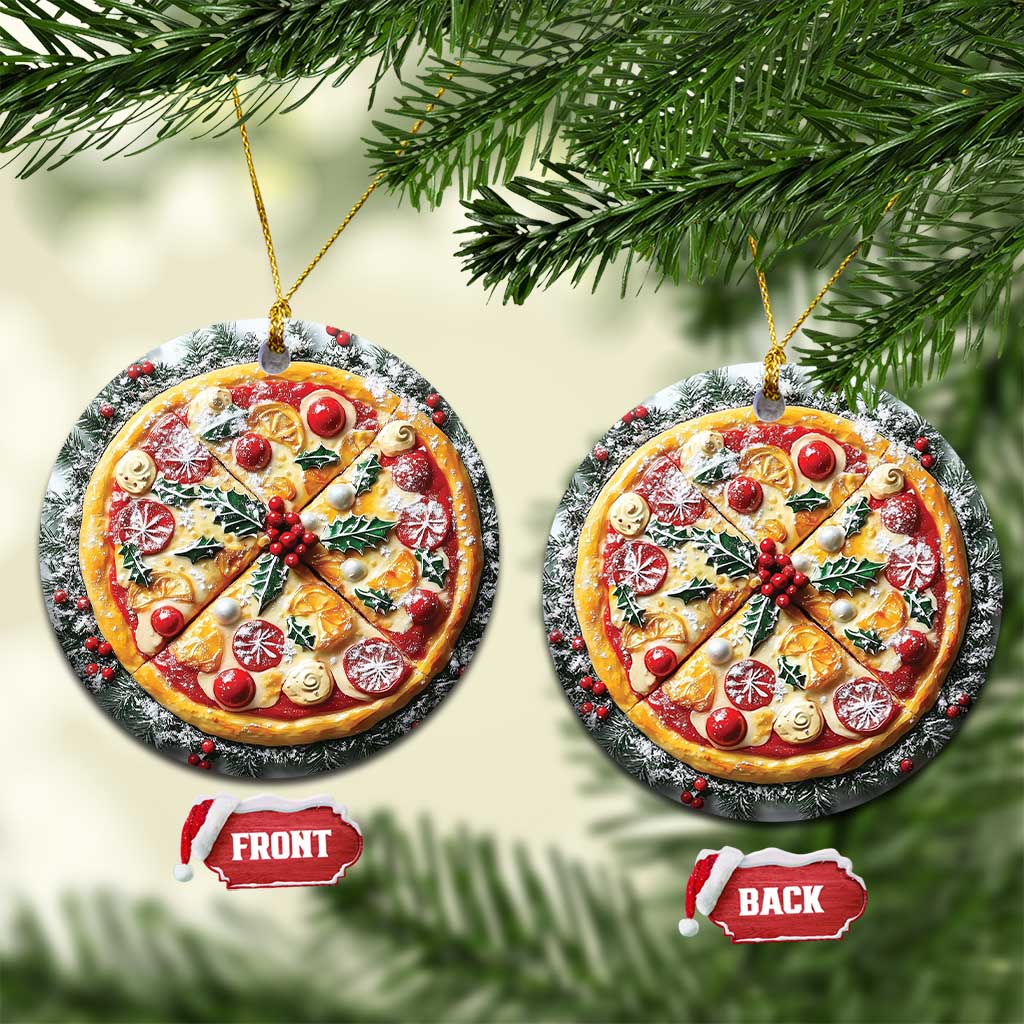 Funny Xmas Pizza Food Lover Christmas Ornament TS09