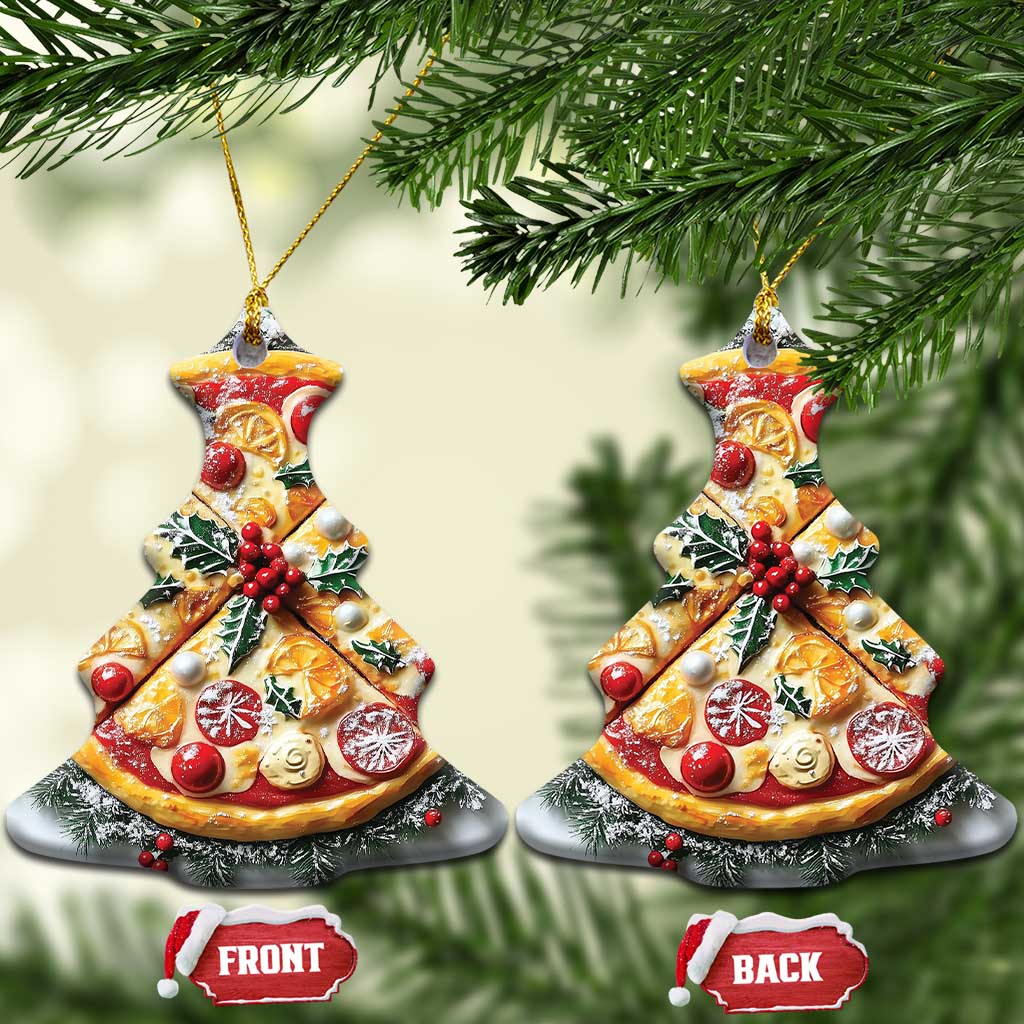 Funny Xmas Pizza Food Lover Christmas Ornament TS09