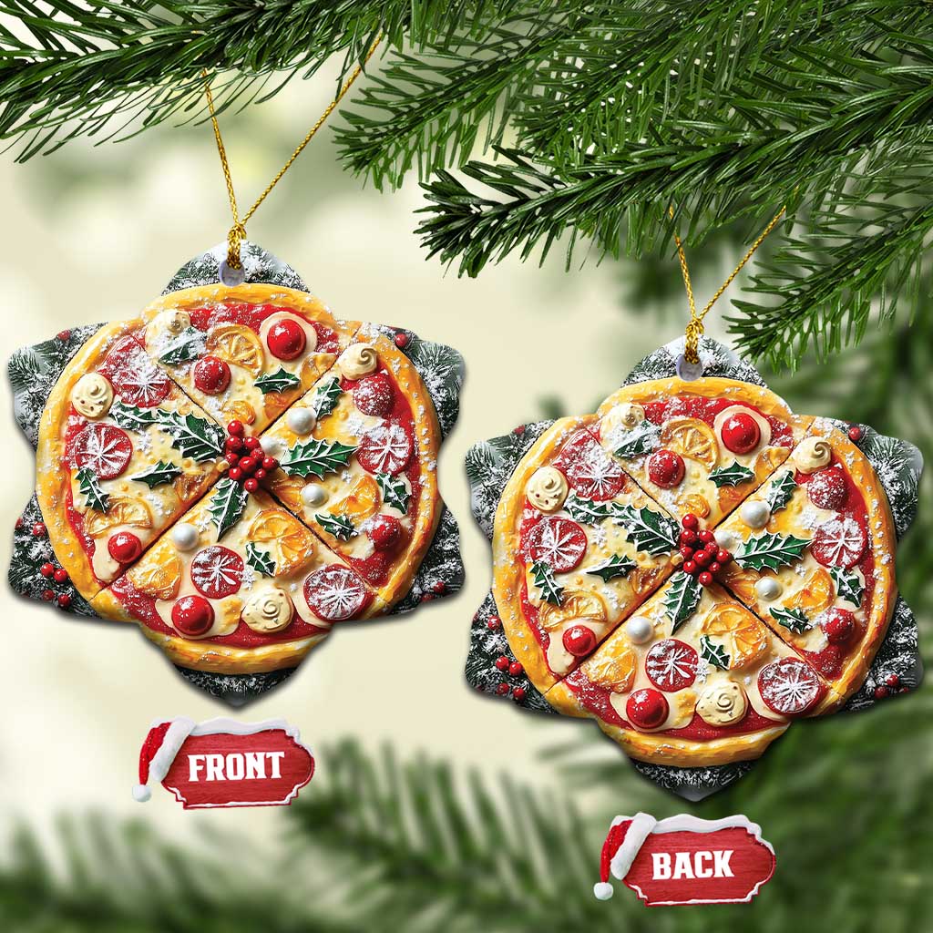 Funny Xmas Pizza Food Lover Christmas Ornament TS09
