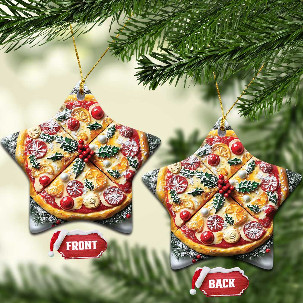 Funny Xmas Pizza Food Lover Christmas Ornament TS09