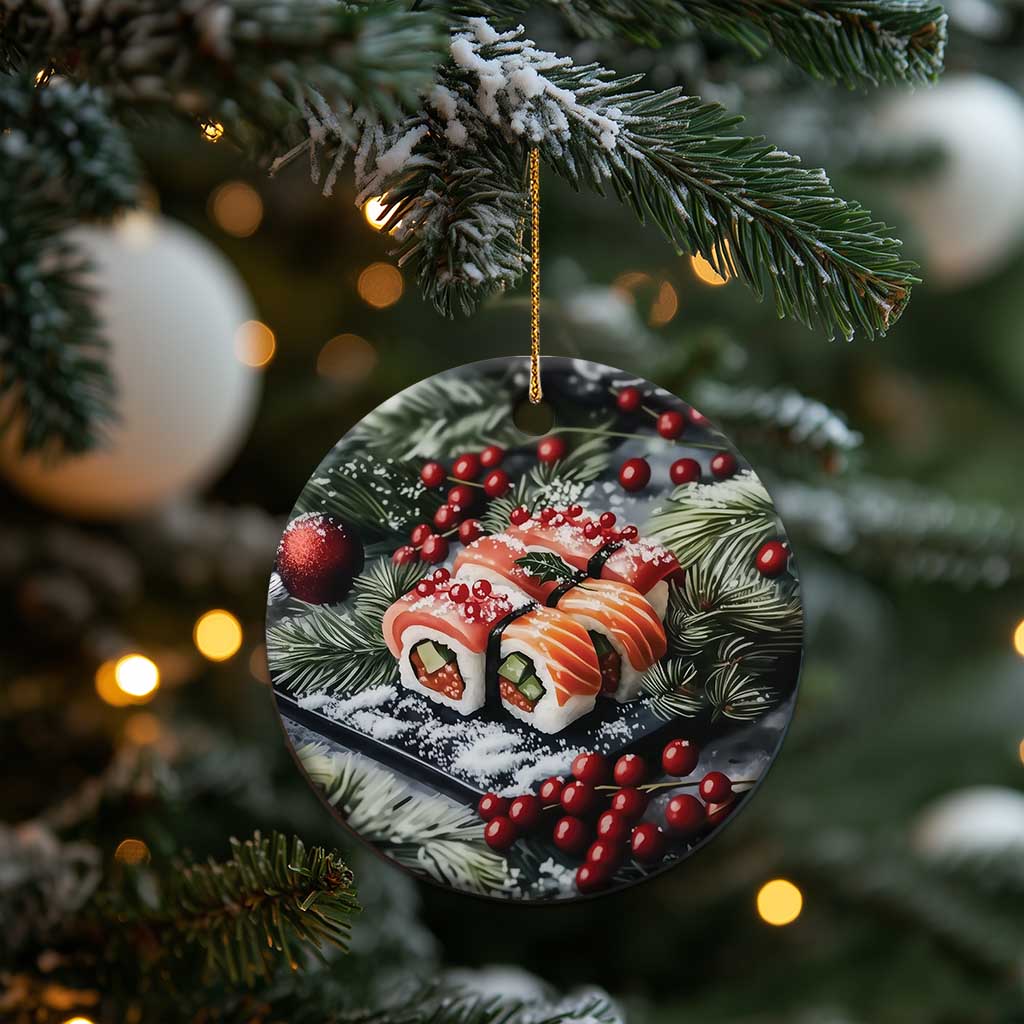 Funny Xmas Sushi Japan Food Lover Christmas Ornament TS09