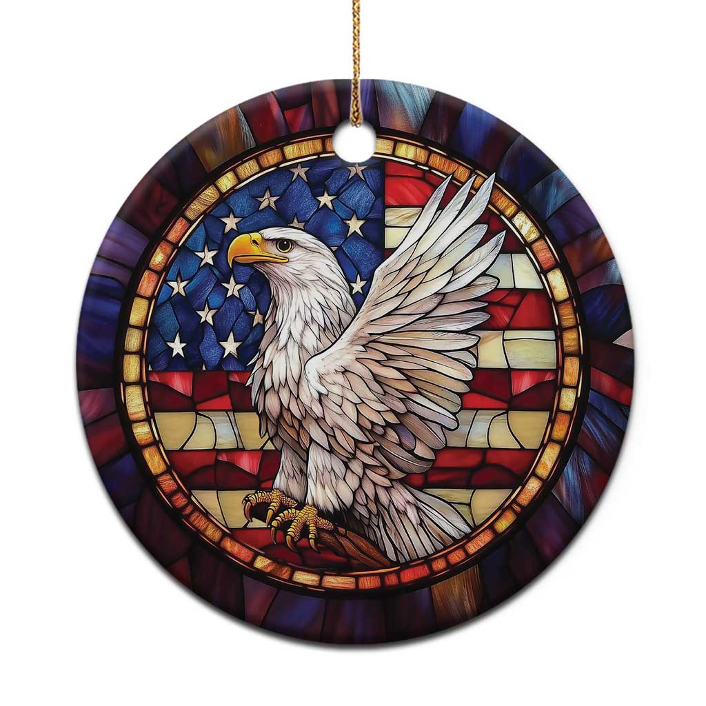 Bald Eagle American Flag Patriotic Christmas Ornament TS09