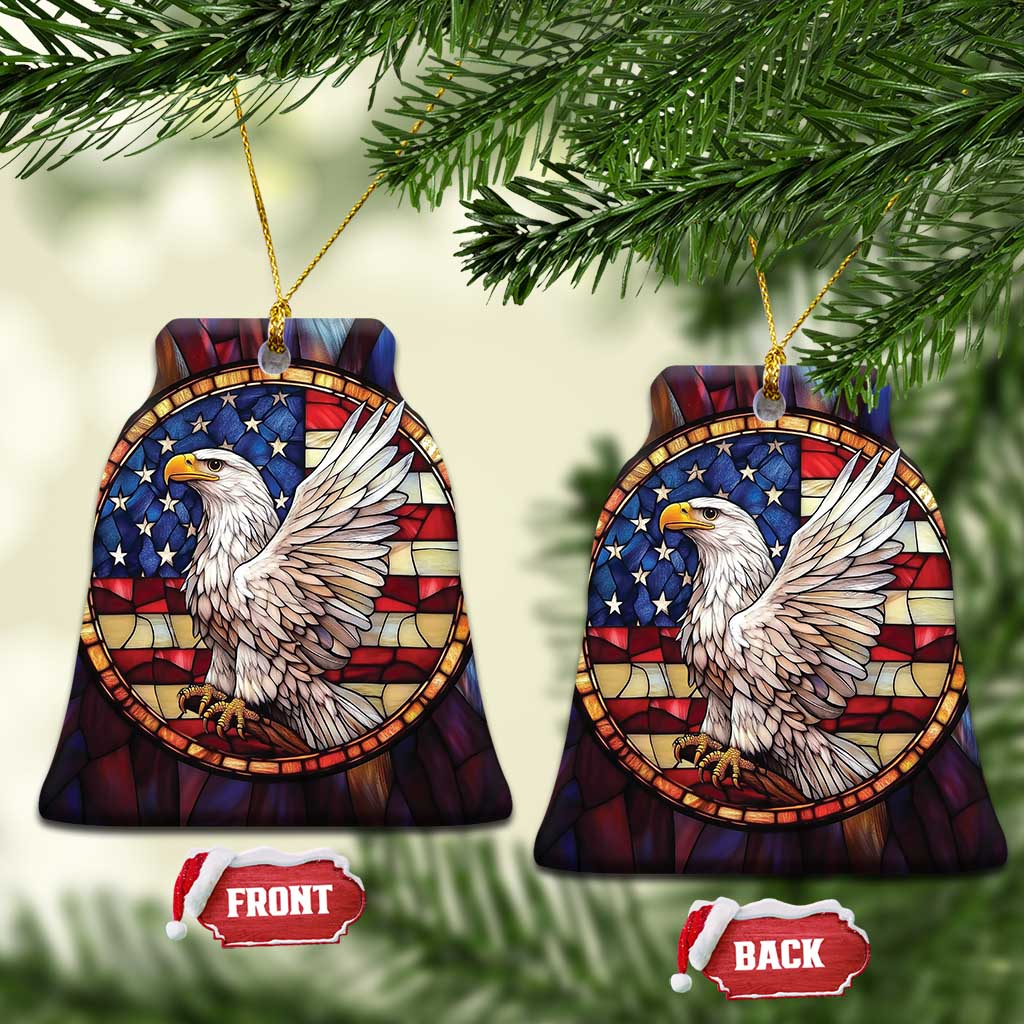 Bald Eagle American Flag Patriotic Christmas Ornament TS09