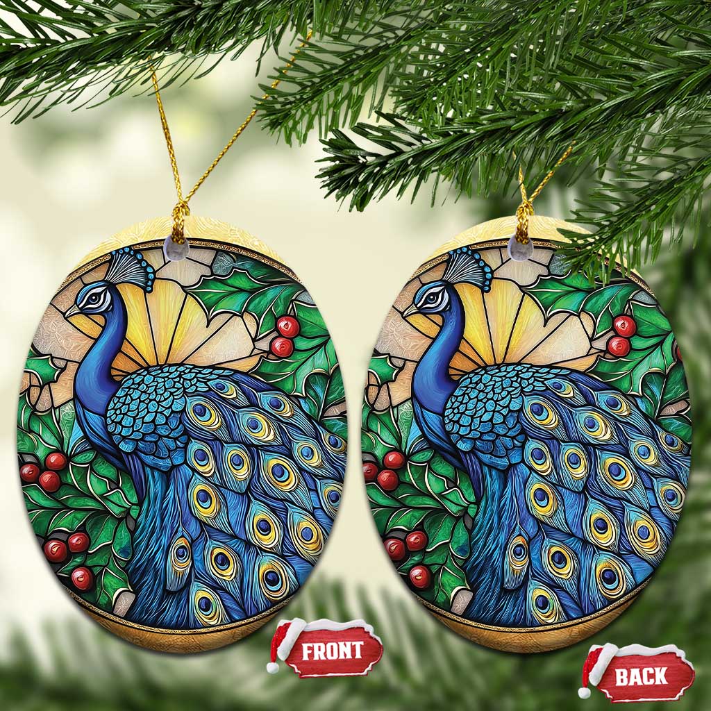 Peacock Christmas Ornament Bird Lover Aesthetic TS09