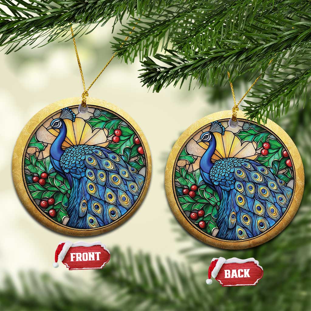 Peacock Christmas Ornament Bird Lover Aesthetic TS09