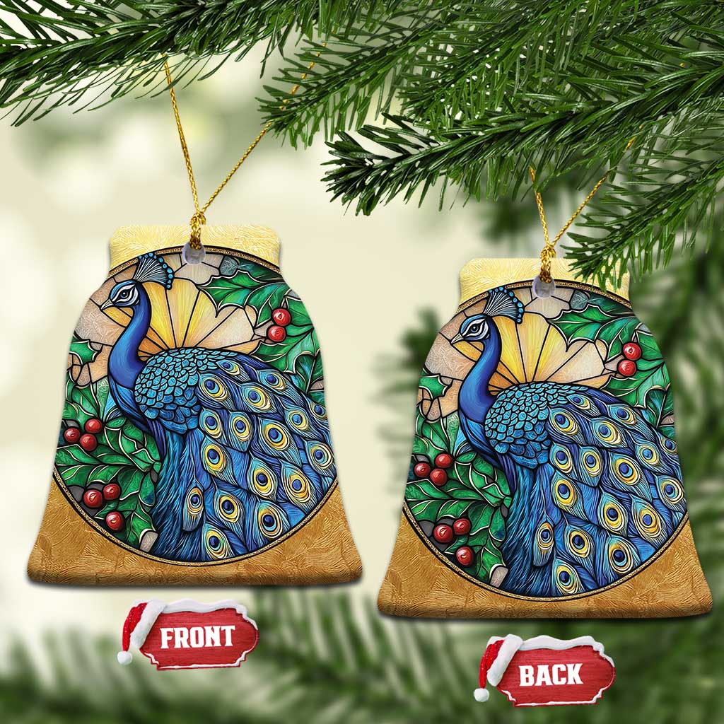 Peacock Christmas Ornament Bird Lover Aesthetic TS09