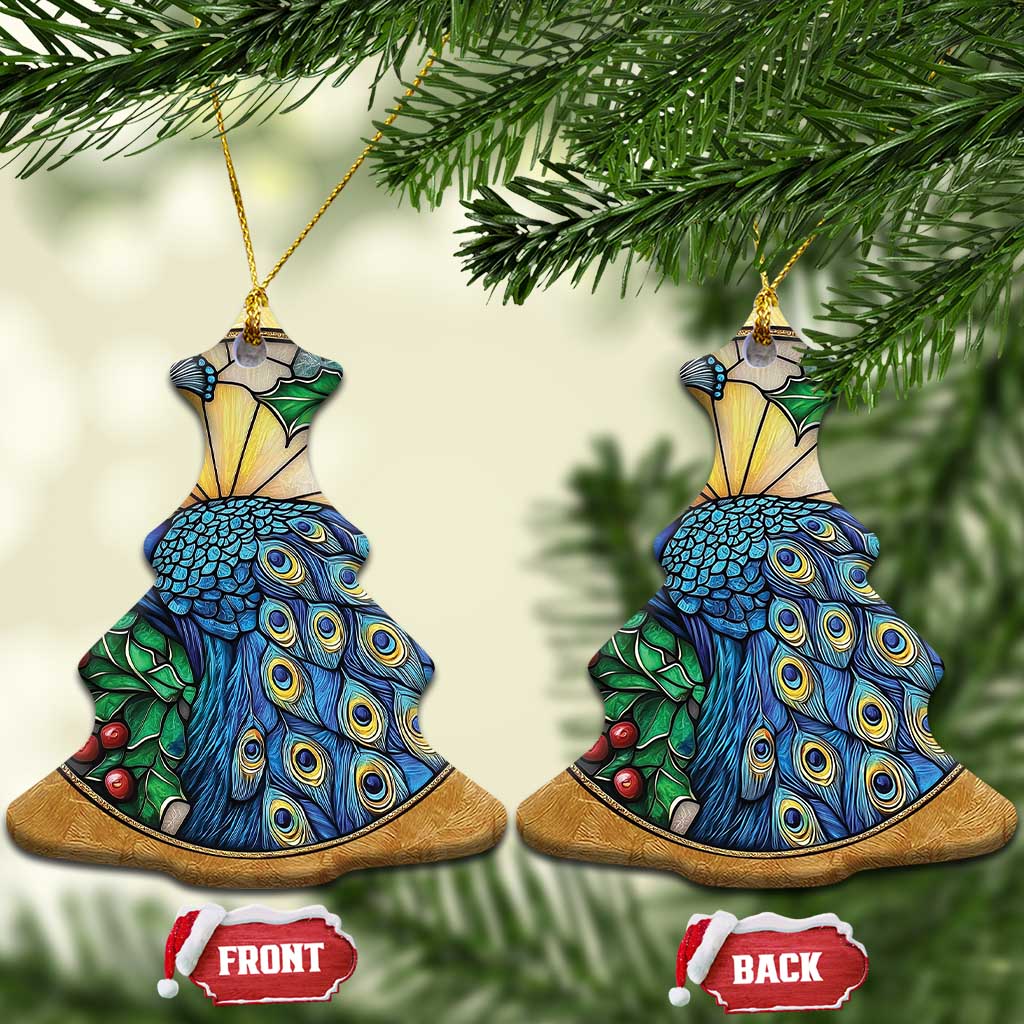 Peacock Christmas Ornament Bird Lover Aesthetic TS09