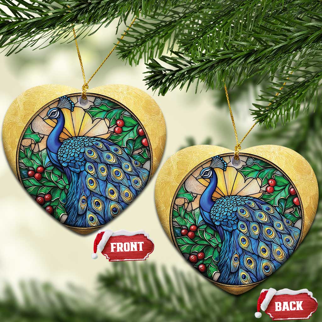 Peacock Christmas Ornament Bird Lover Aesthetic TS09