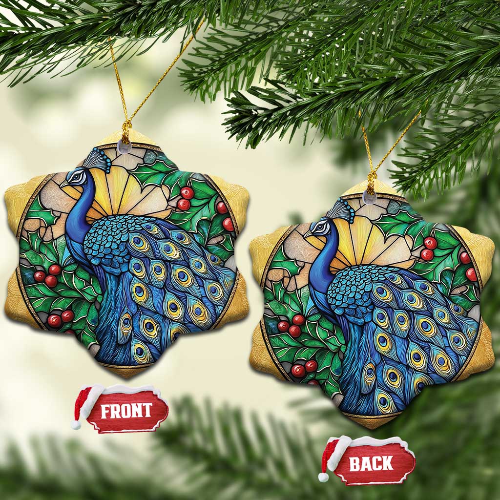 Peacock Christmas Ornament Bird Lover Aesthetic TS09