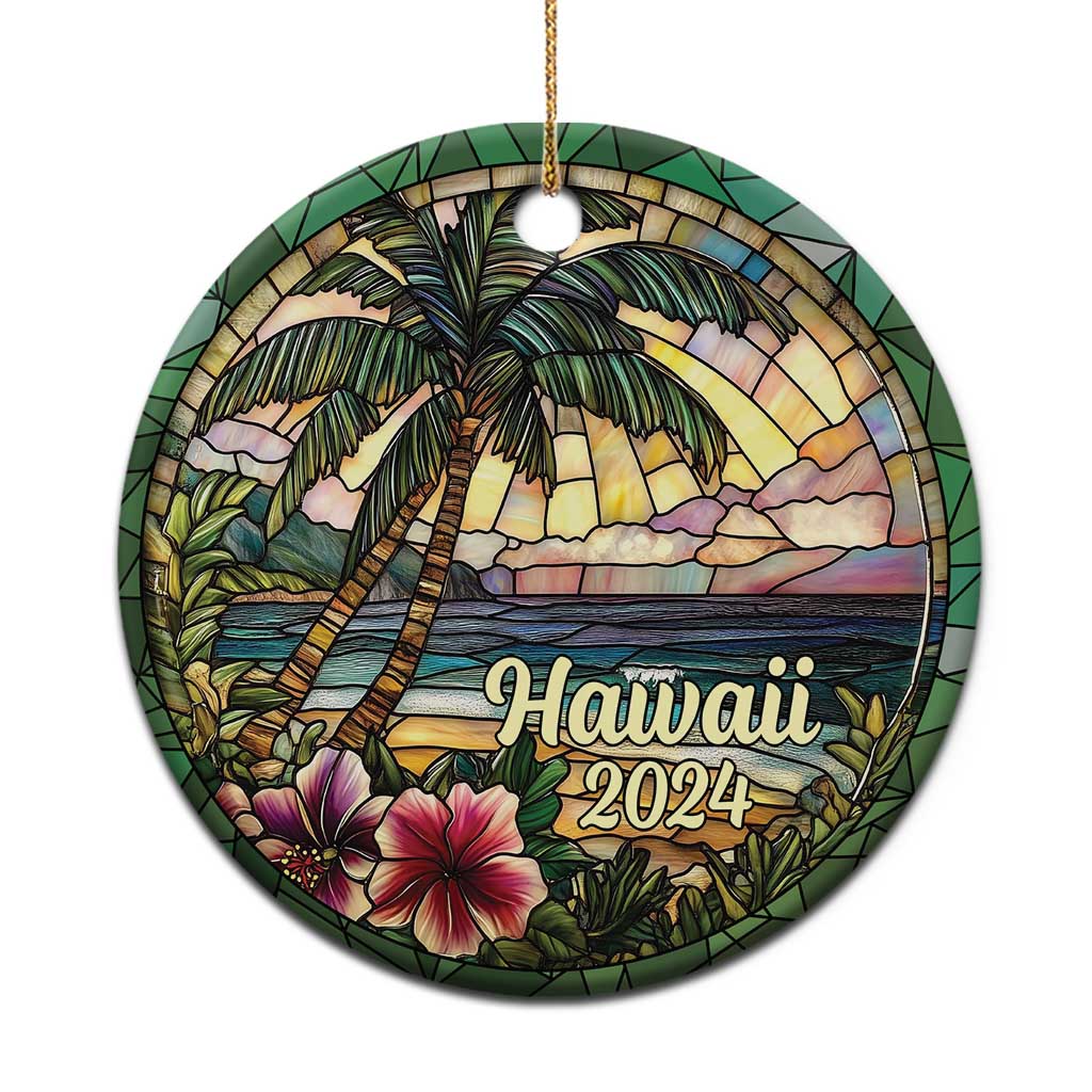 Beach Hibiscus Hawaii 2024 Christmas Ornament TS09