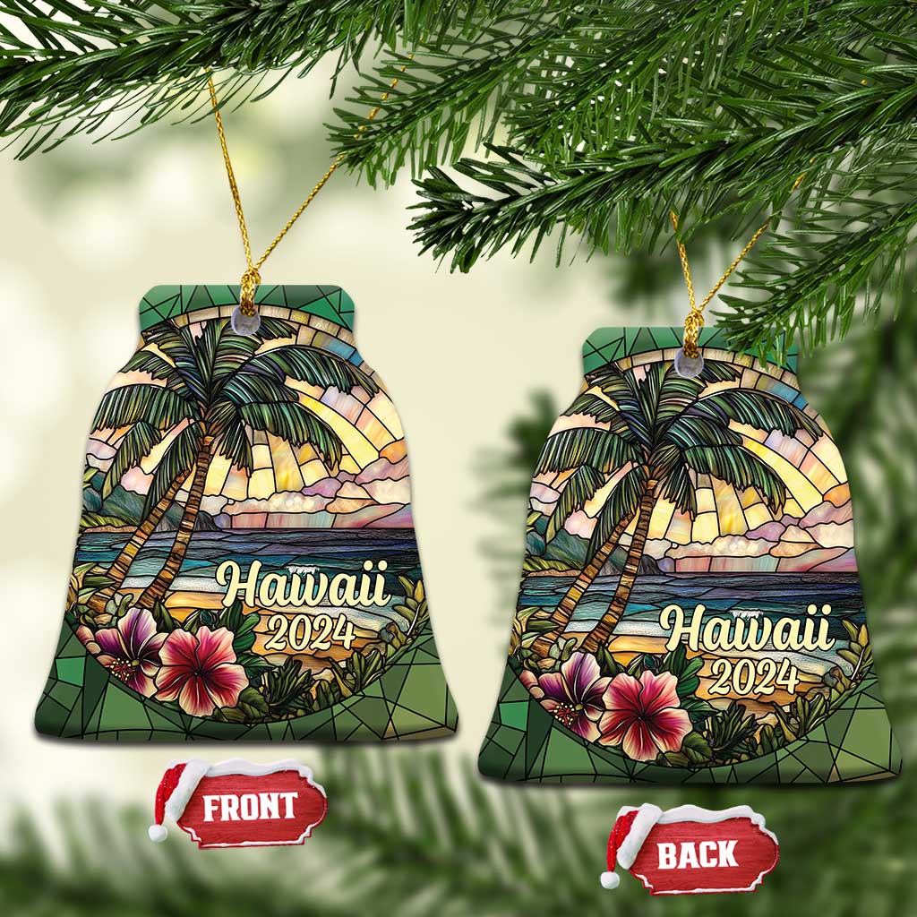 Beach Hibiscus Hawaii 2024 Christmas Ornament TS09
