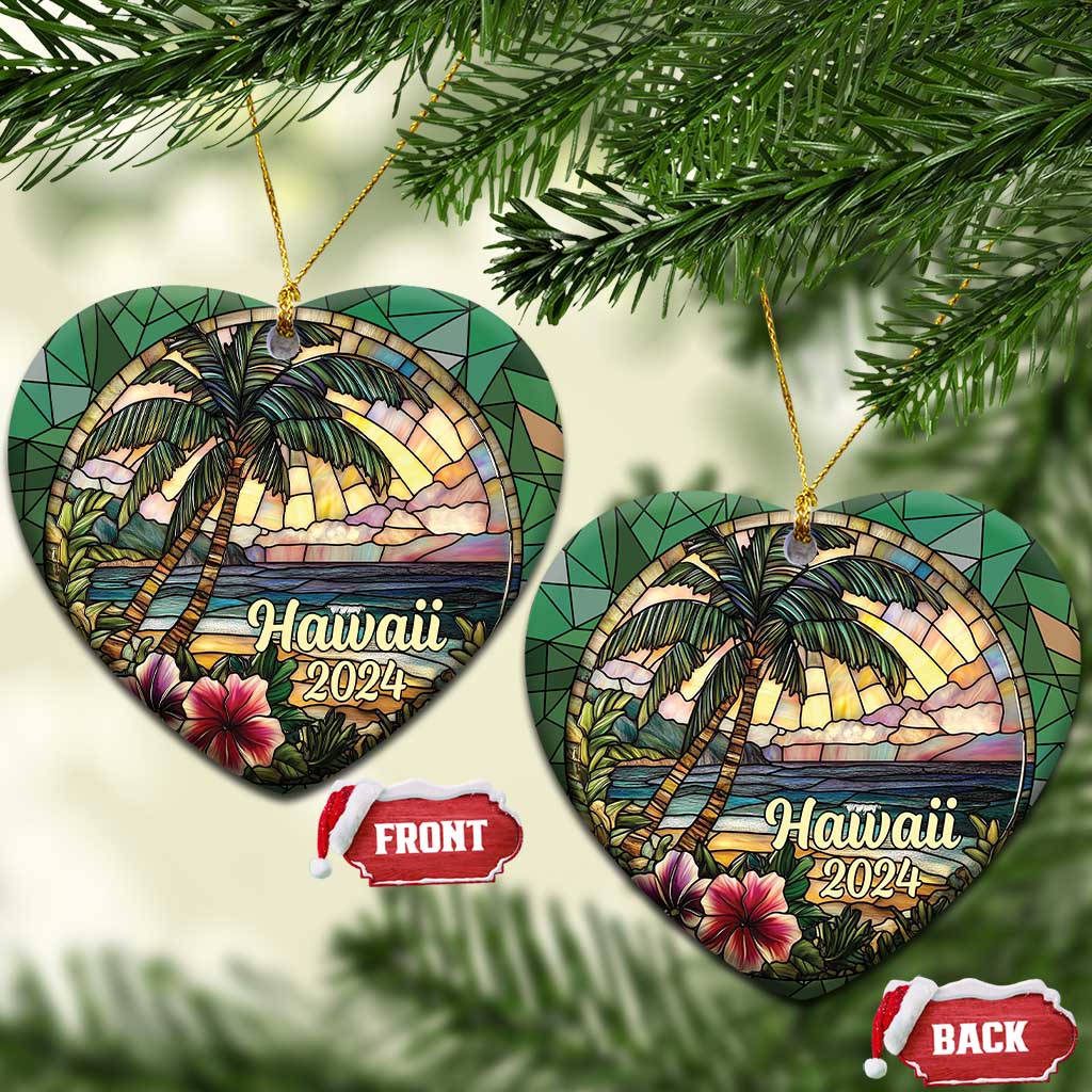 Beach Hibiscus Hawaii 2024 Christmas Ornament TS09