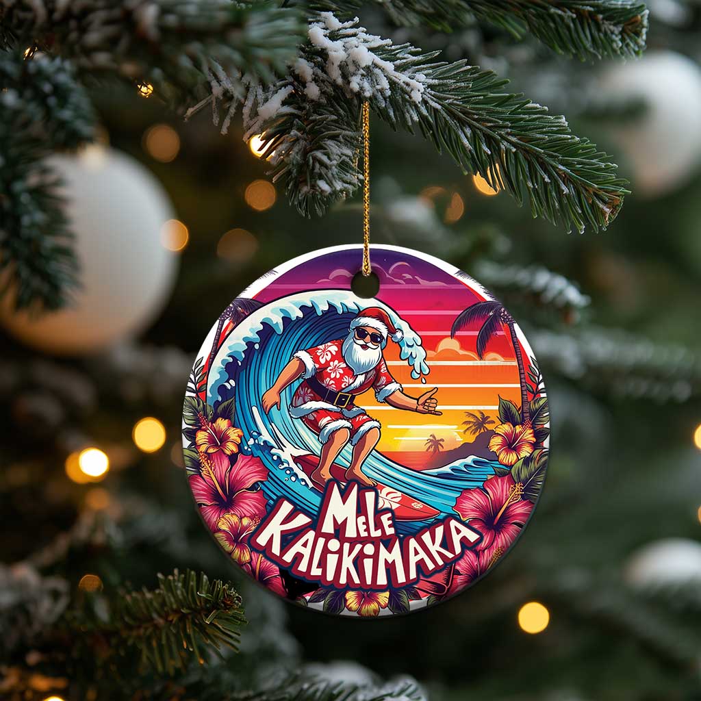 Xmas In Hawaii Christmas Ornament Hawaiian Santa Beach Lover TS09