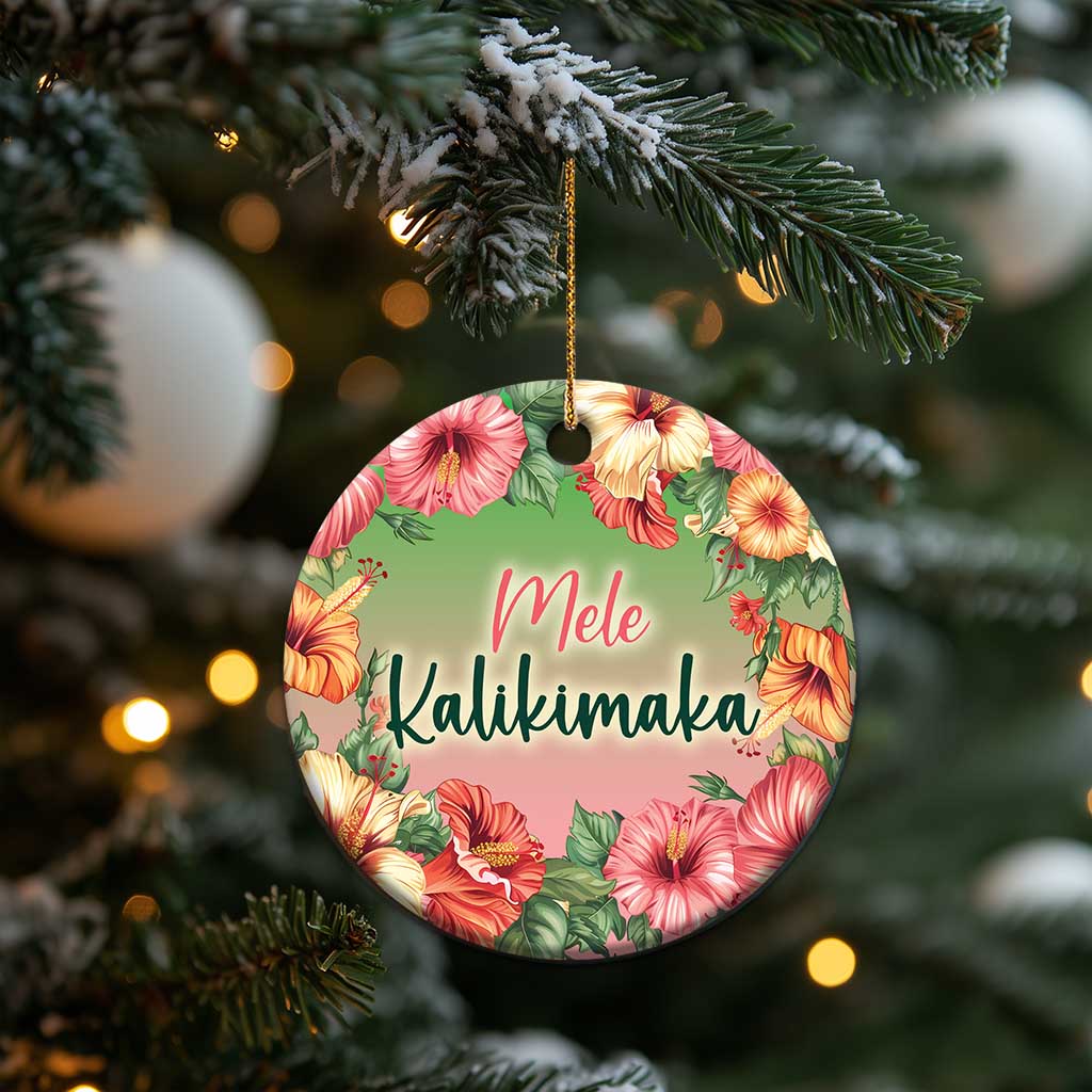 Xmas In Hawaii Christmas Ornament Mele Kalikimaka Beach Hibiscus TS09