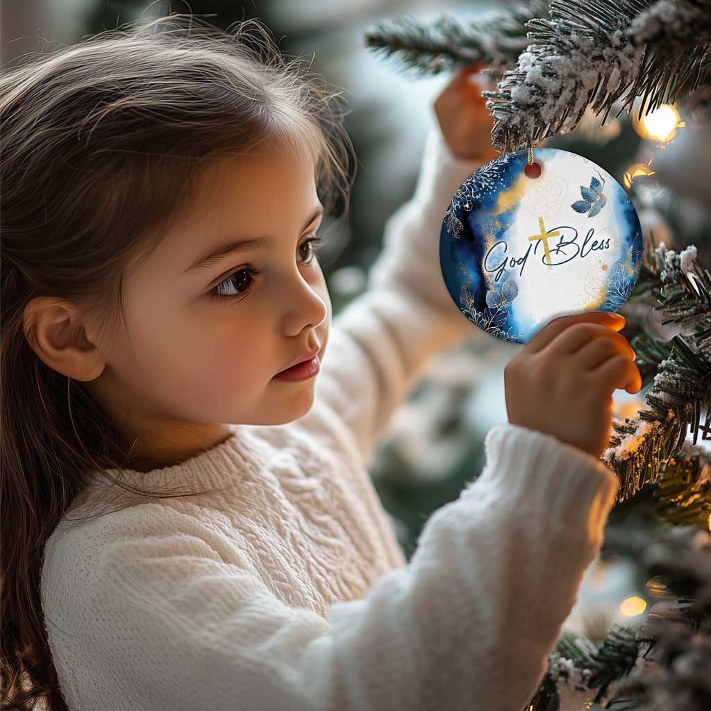 God Bless Christian Christmas Ornament TS09