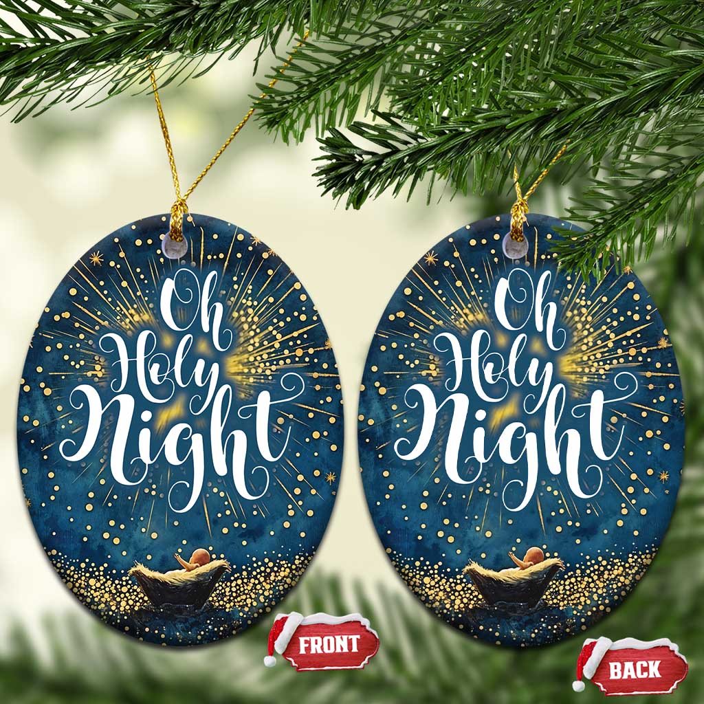 Oh Holly Night Nativity Xmas Christian Christmas Ornament TS09