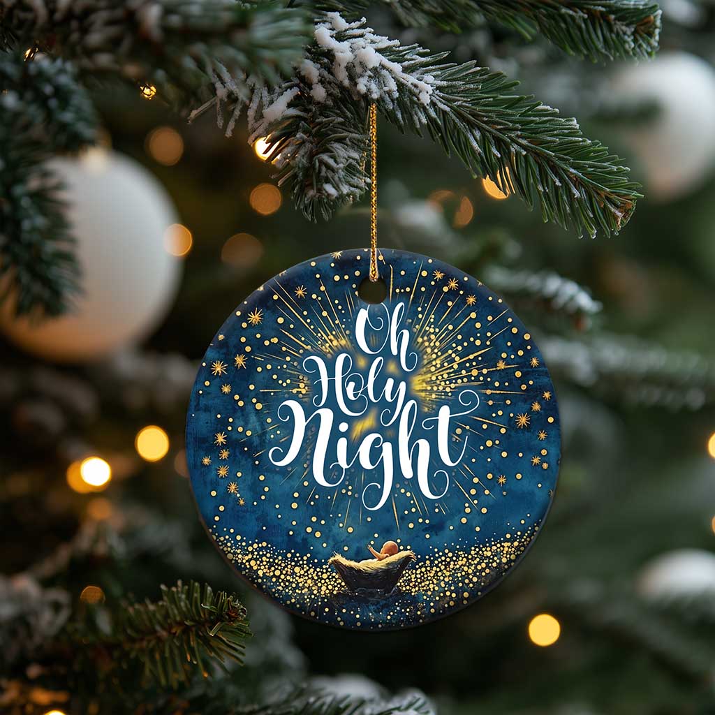Oh Holly Night Nativity Xmas Christian Christmas Ornament TS09