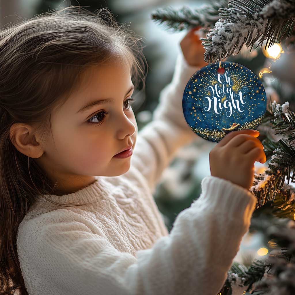Oh Holly Night Nativity Xmas Christian Christmas Ornament TS09