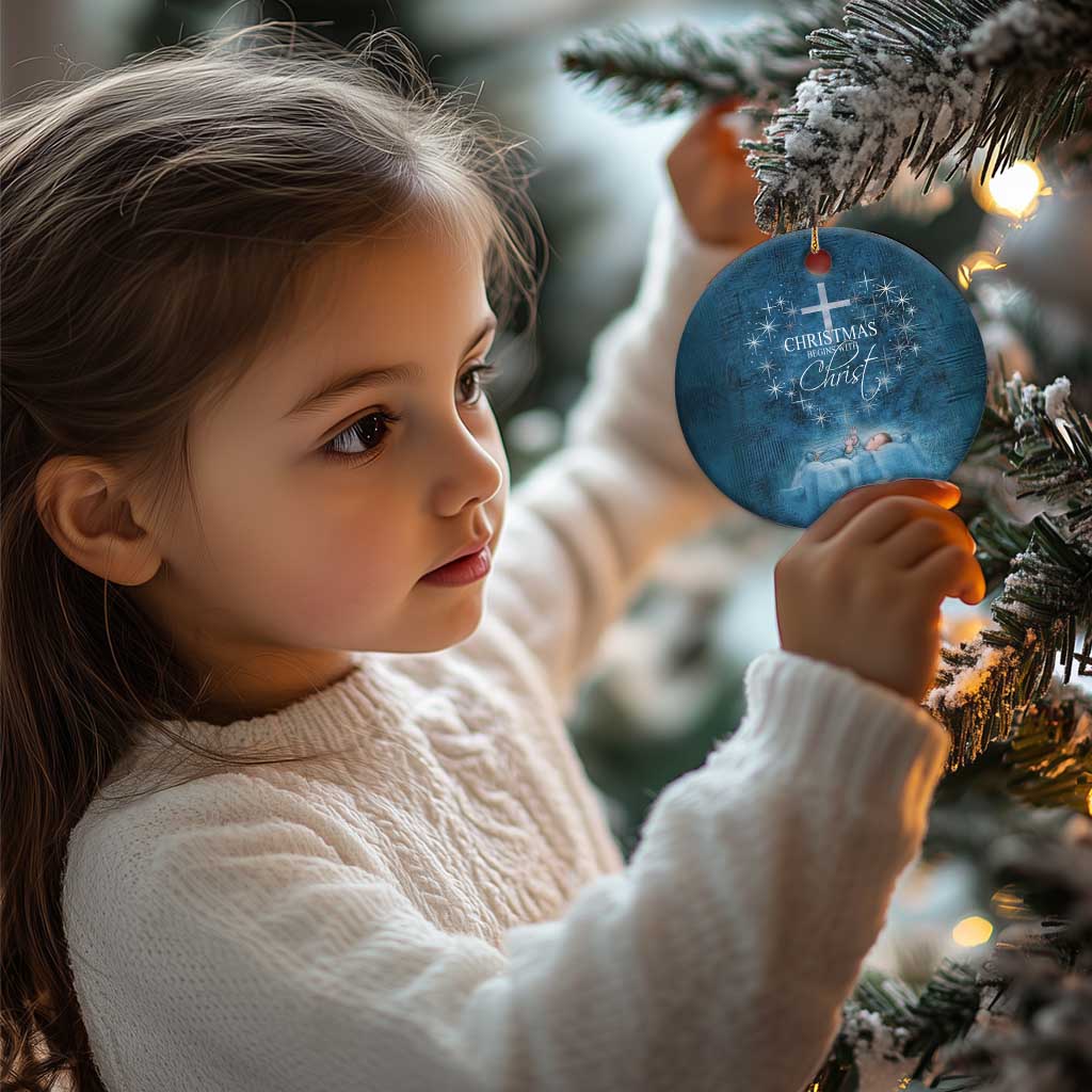 Christmas Begins With Christ Christmas Ornament TS09