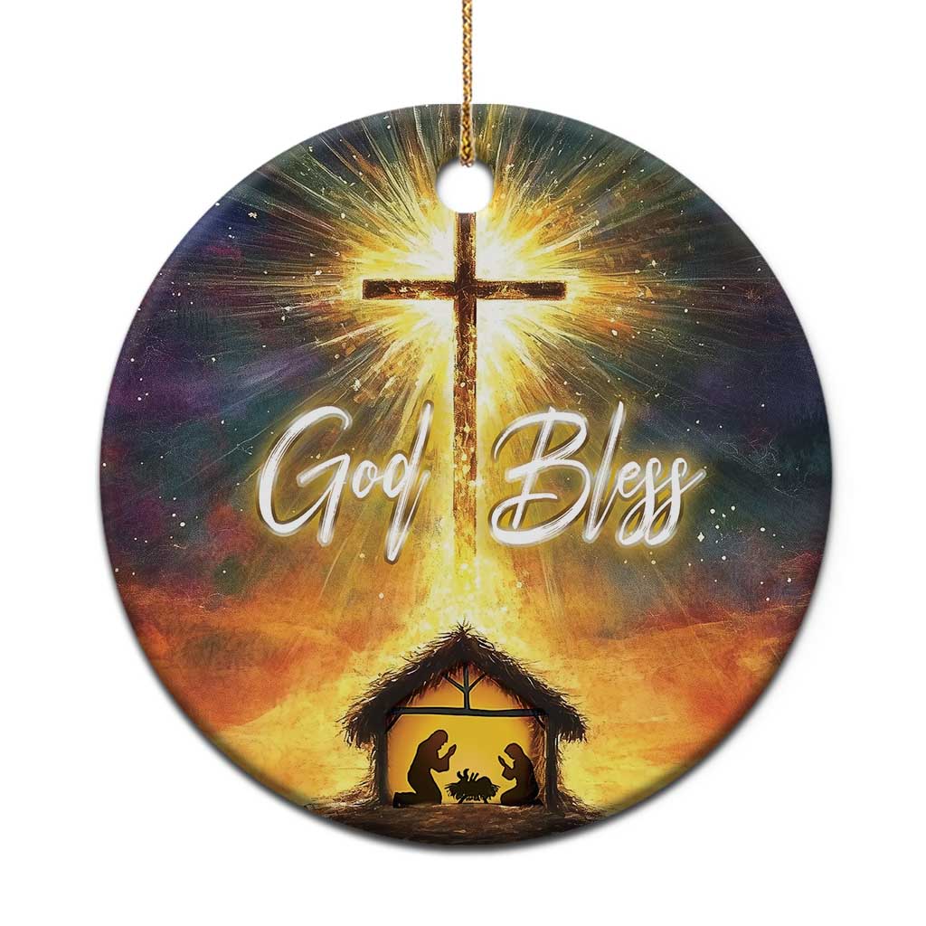 Nativity Christmas God Bless Christian Christmas Ornament TS09