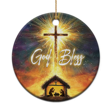 Nativity Christmas God Bless Christian Christmas Ornament TS09