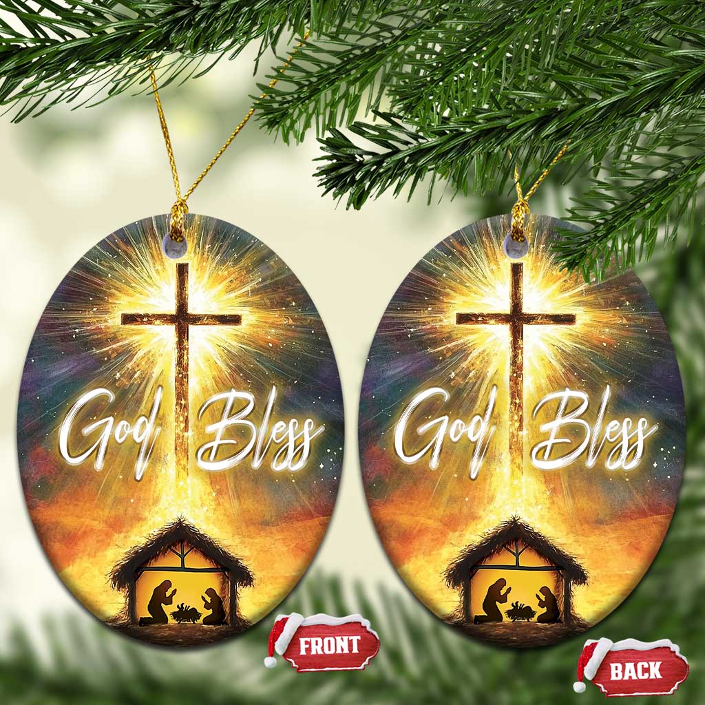 Nativity Christmas God Bless Christian Christmas Ornament TS09