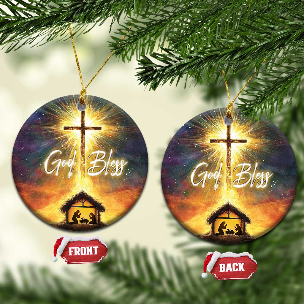 Nativity Christmas God Bless Christian Christmas Ornament TS09