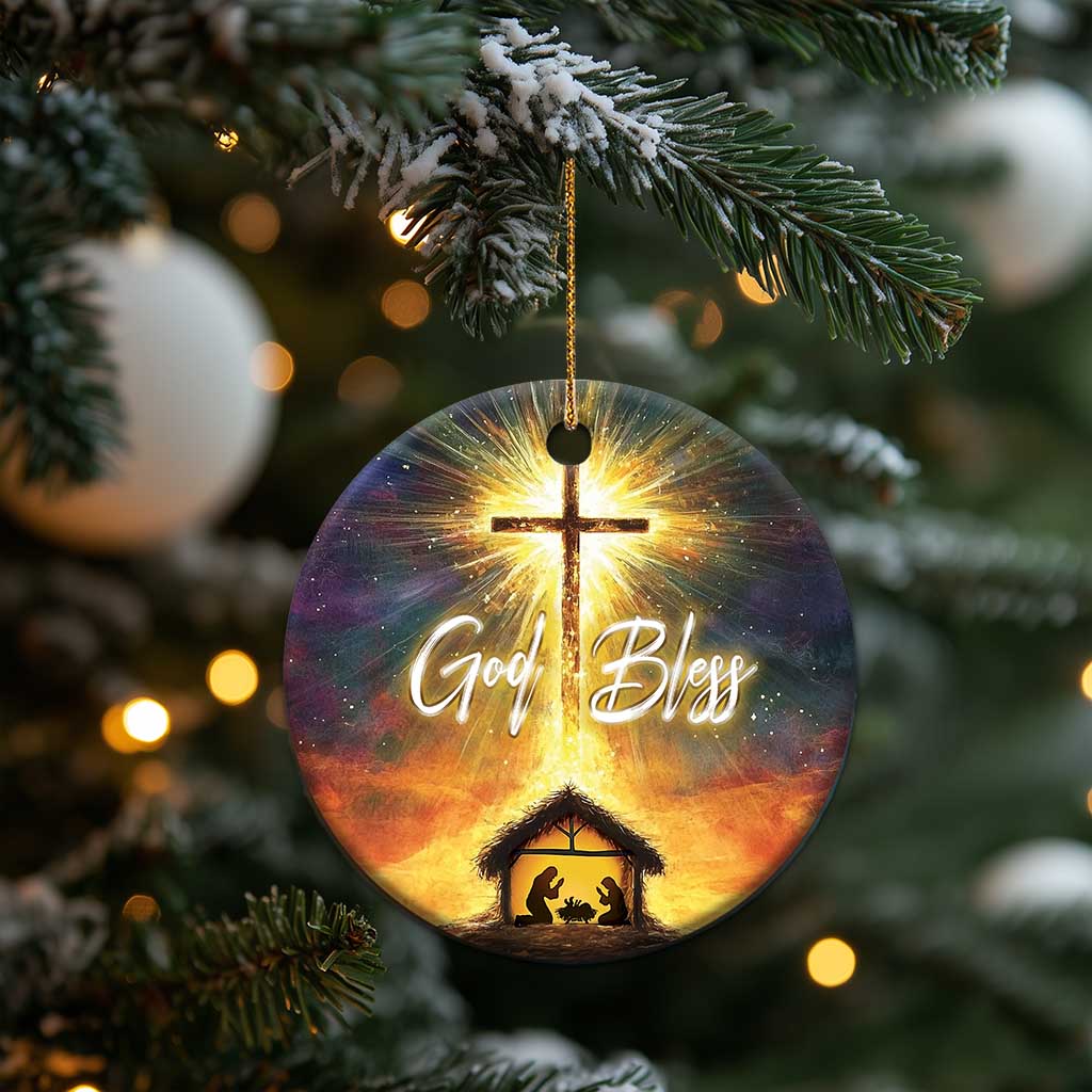 Nativity Christmas God Bless Christian Christmas Ornament TS09