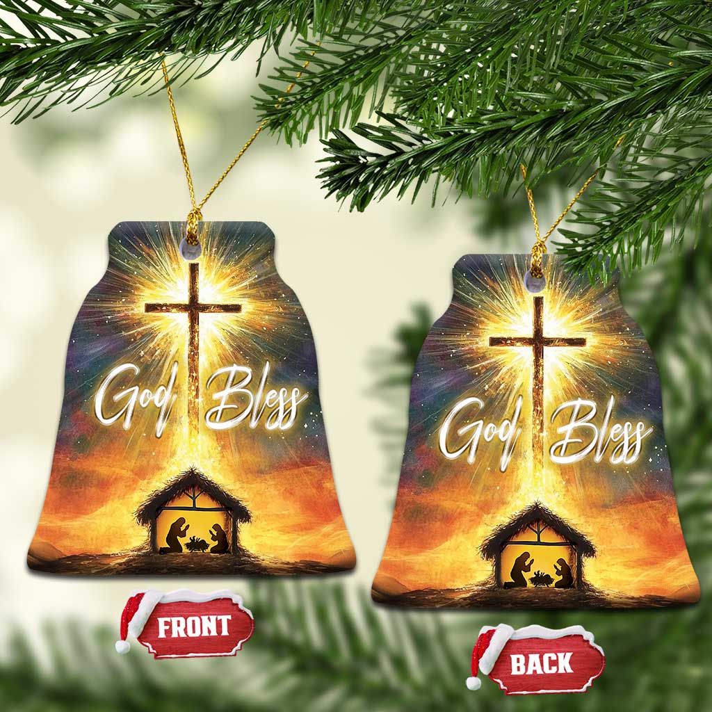 Nativity Christmas God Bless Christian Christmas Ornament TS09
