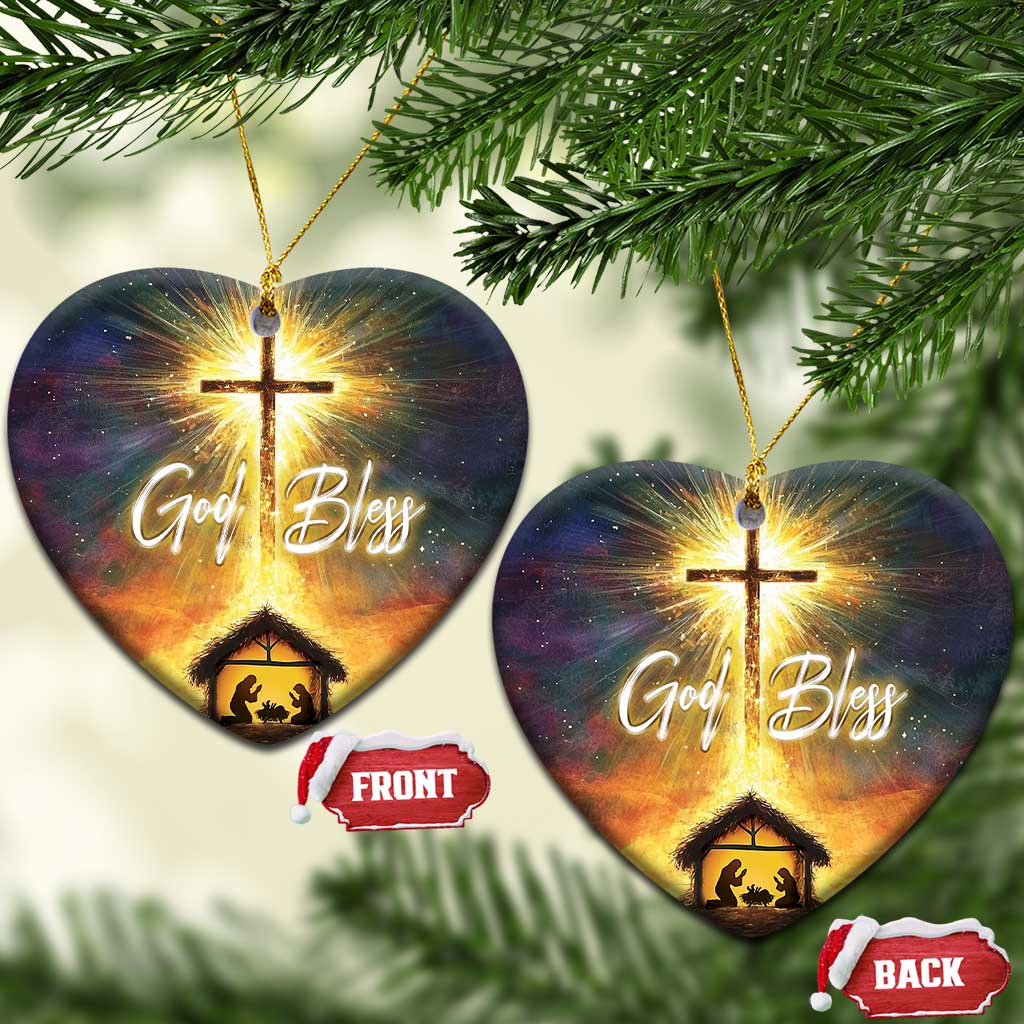 Nativity Christmas God Bless Christian Christmas Ornament TS09