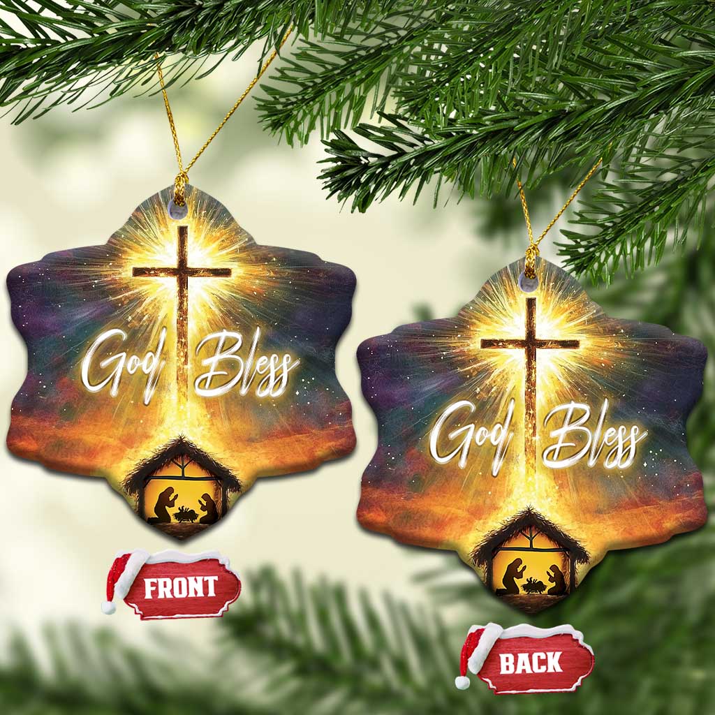 Nativity Christmas God Bless Christian Christmas Ornament TS09
