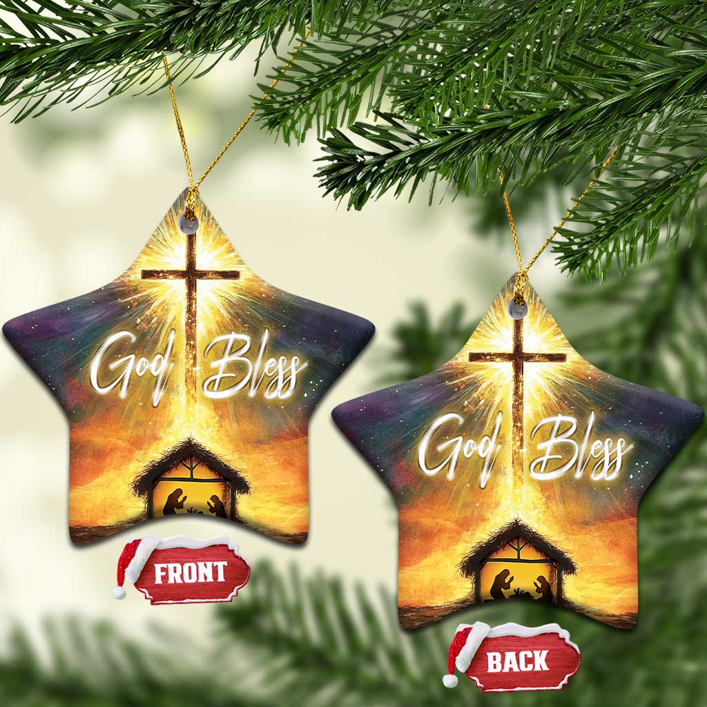 Nativity Christmas God Bless Christian Christmas Ornament TS09
