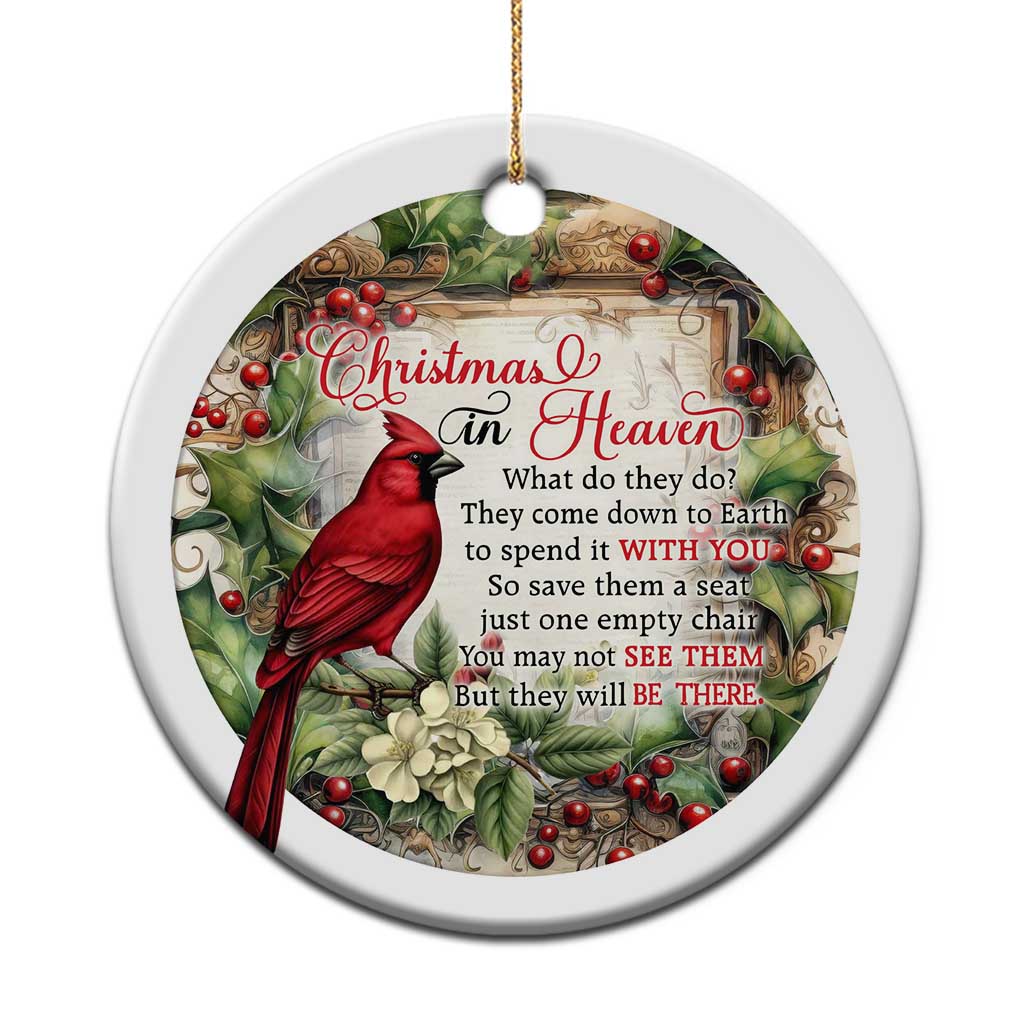 Memorial Christmas Ornament Christmas In Heaven Red Cardinal TS09