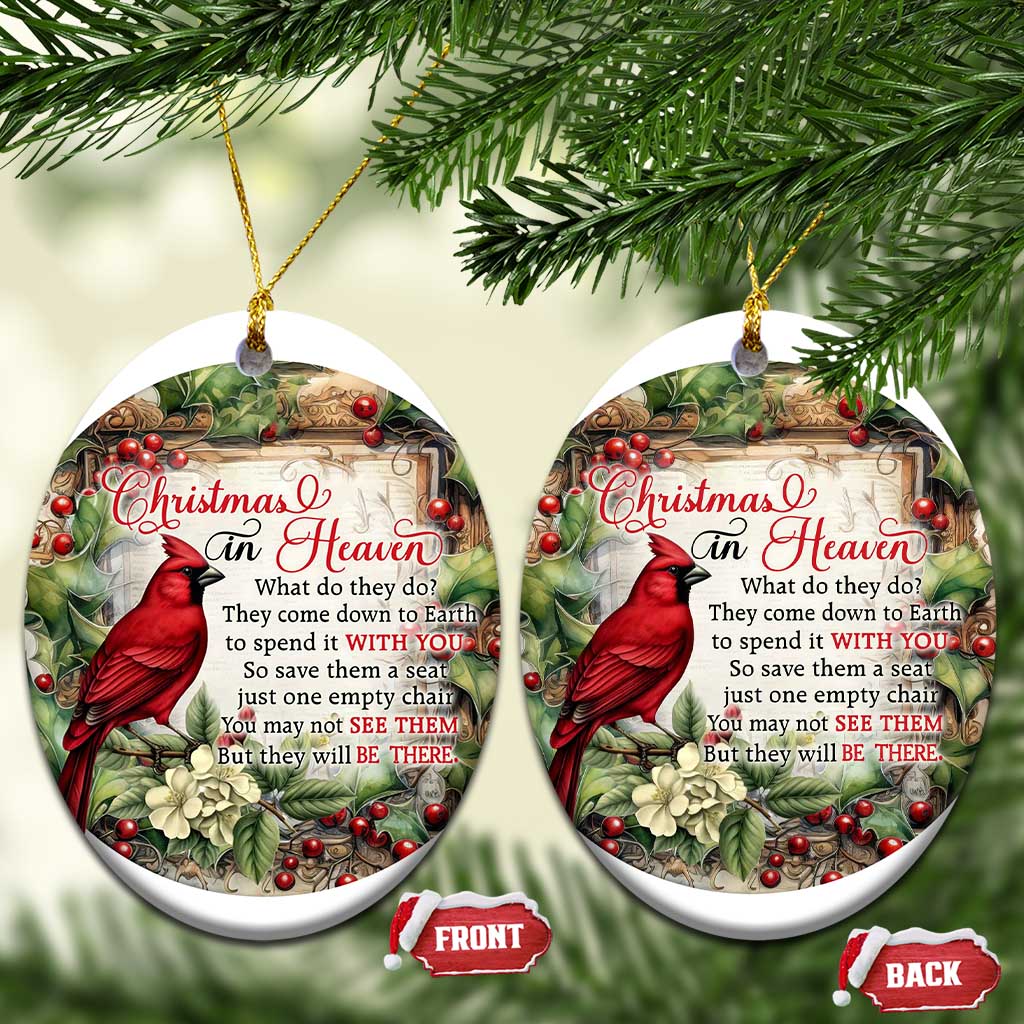 Memorial Christmas Ornament Christmas In Heaven Red Cardinal TS09