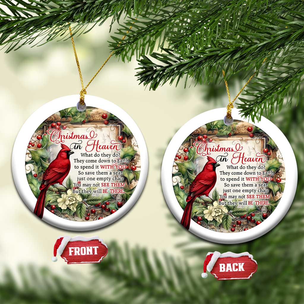 Memorial Christmas Ornament Christmas In Heaven Red Cardinal TS09