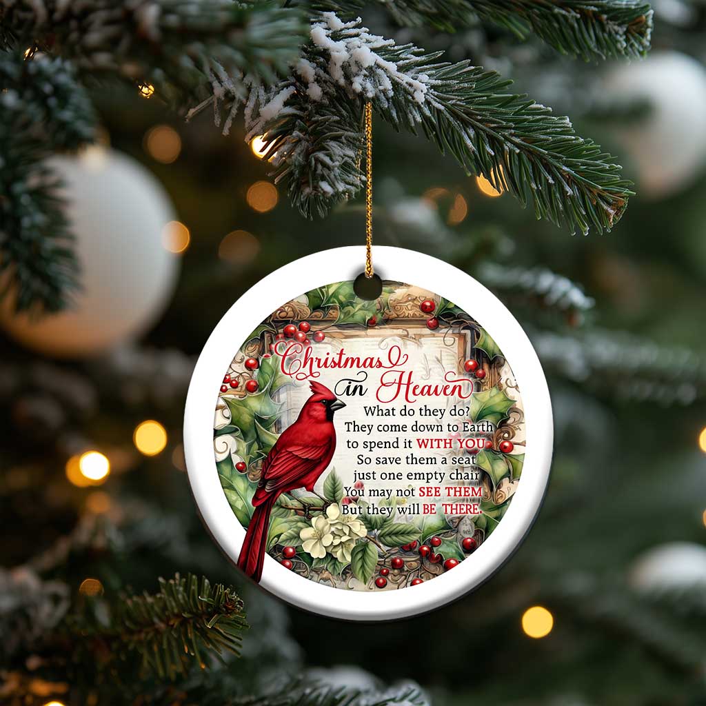 Memorial Christmas Ornament Christmas In Heaven Red Cardinal TS09