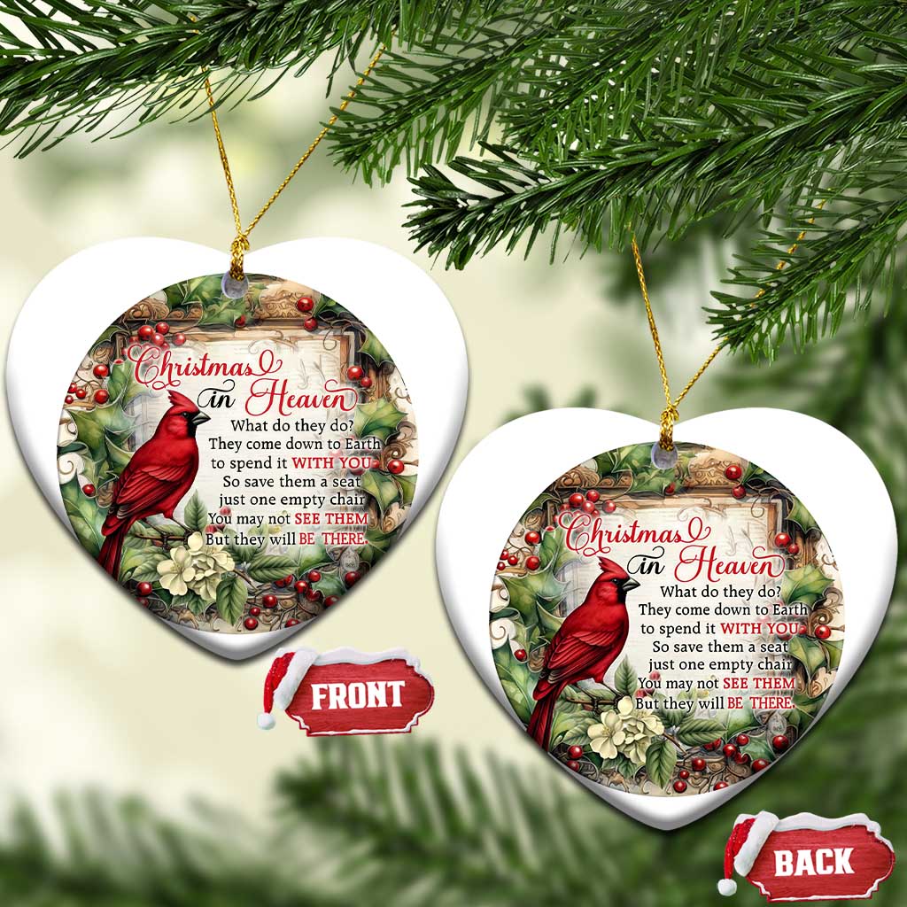 Memorial Christmas Ornament Christmas In Heaven Red Cardinal TS09