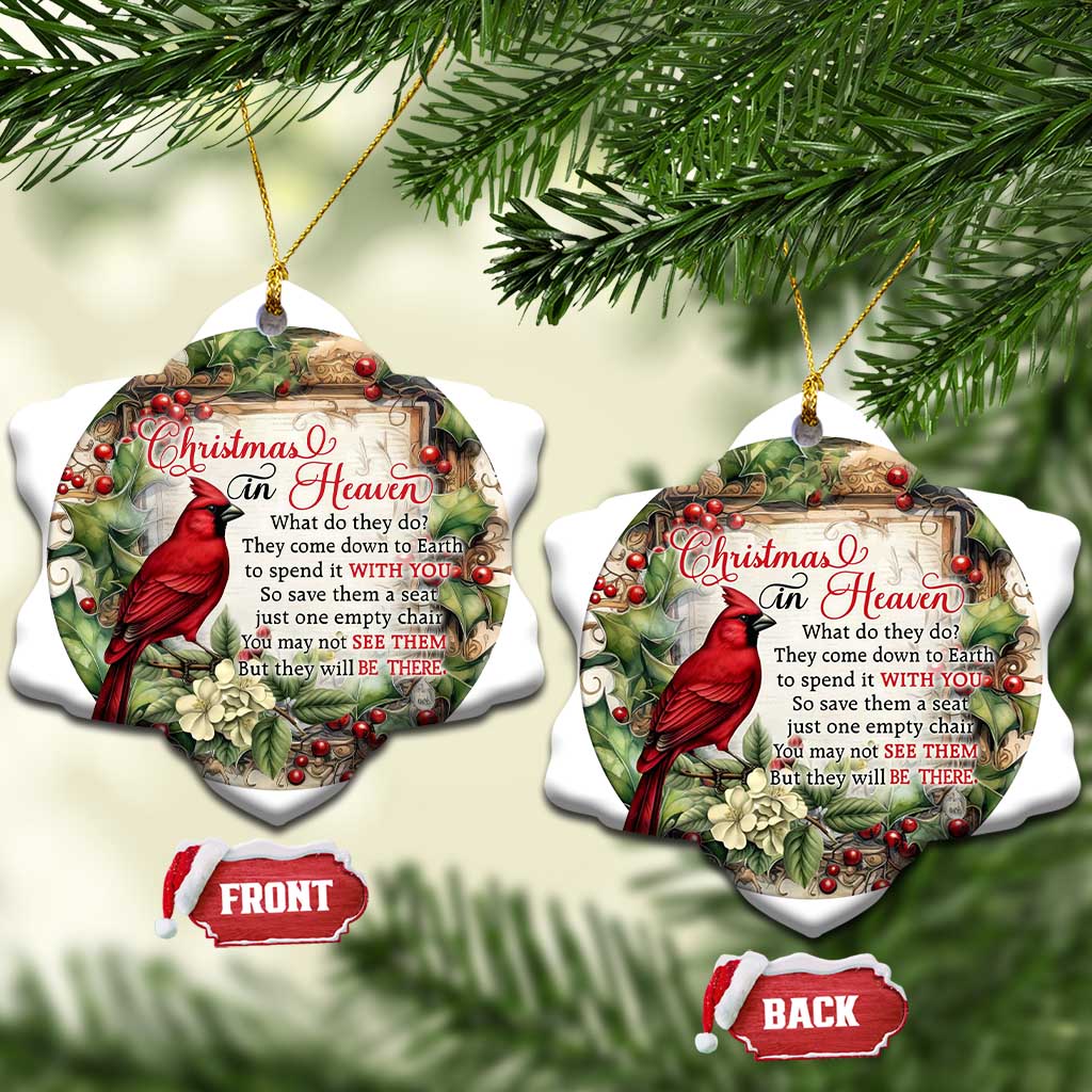 Memorial Christmas Ornament Christmas In Heaven Red Cardinal TS09