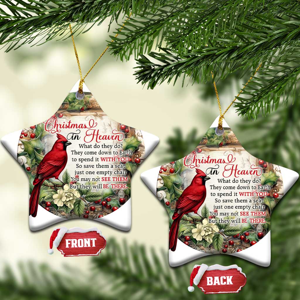 Memorial Christmas Ornament Christmas In Heaven Red Cardinal TS09