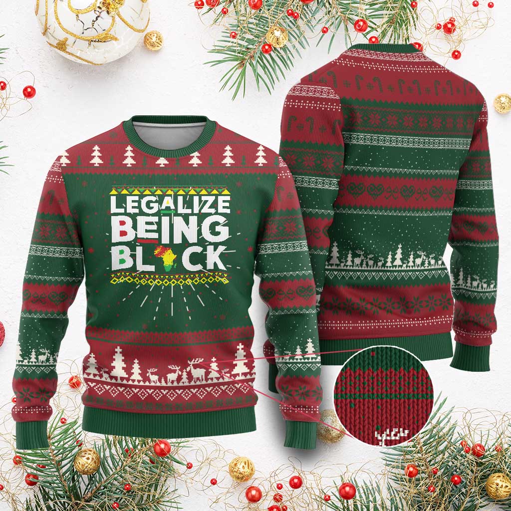 Black Pride Ugly Christmas Sweater Legalize Being Black History TS09