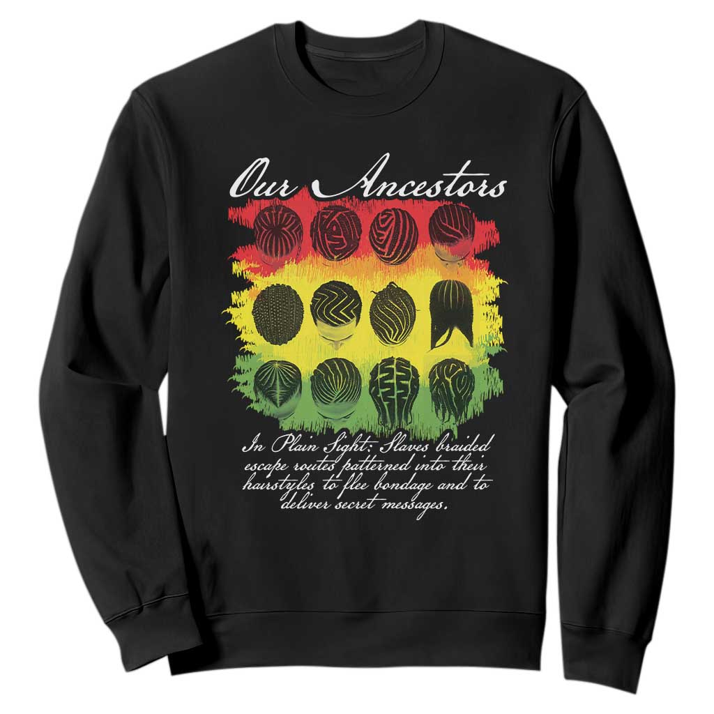 Black History Sweatshirt Our Ancestors Escape Routes Braids TS09