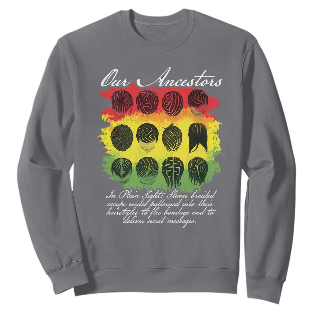 Black History Sweatshirt Our Ancestors Escape Routes Braids TS09